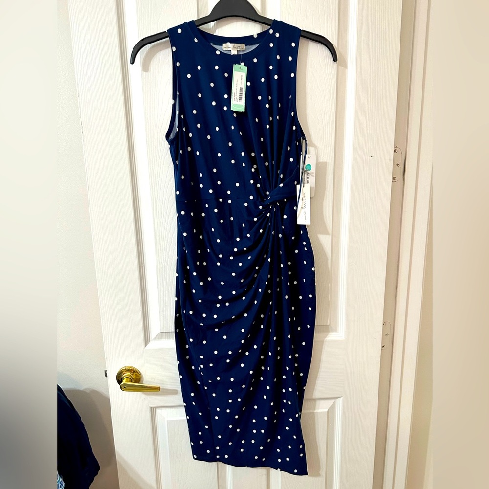Navy polkadot dress brand new